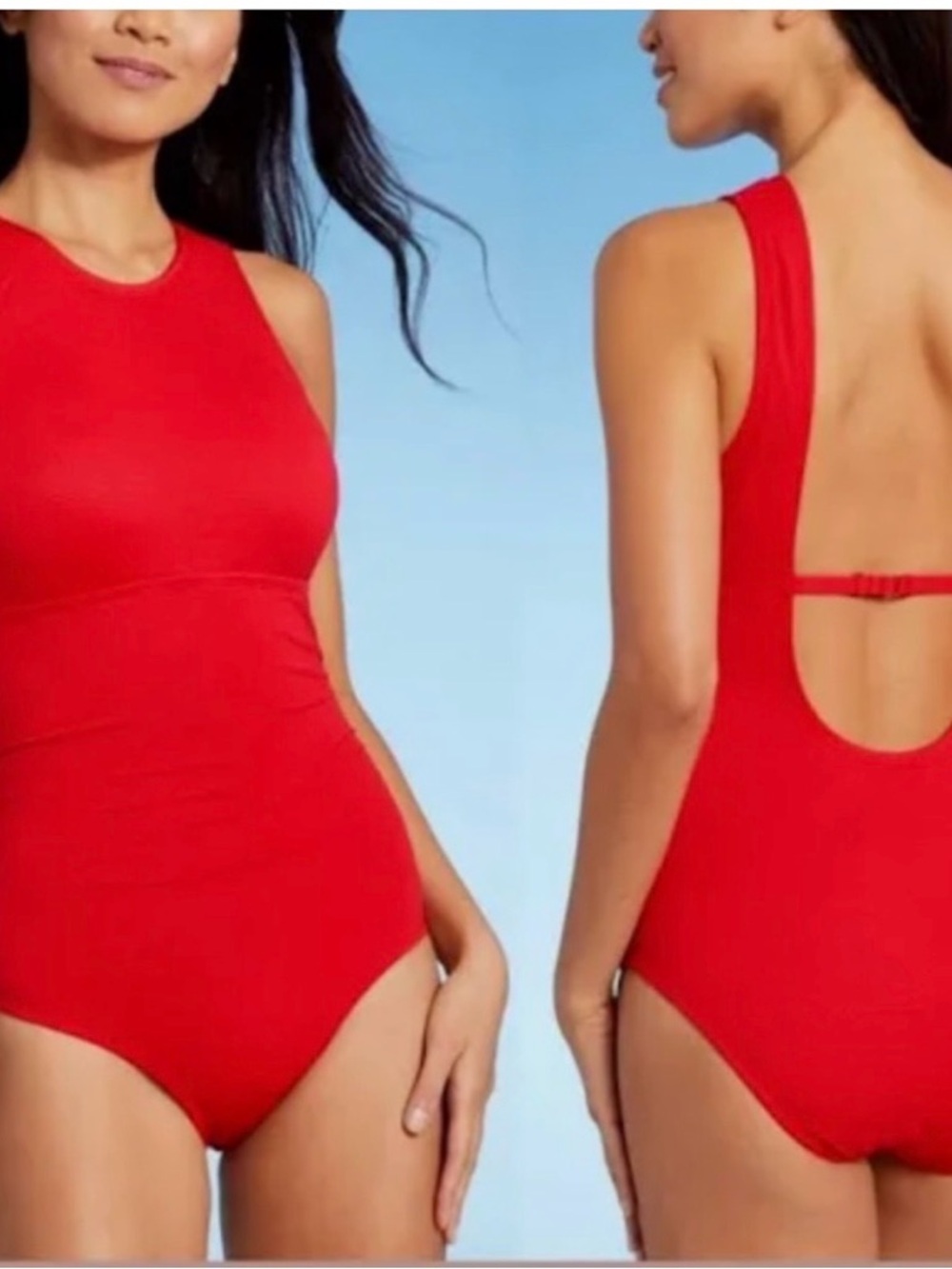 Kona Sol Red-Trim One Piece Swimsuit - Picture 7 of 8